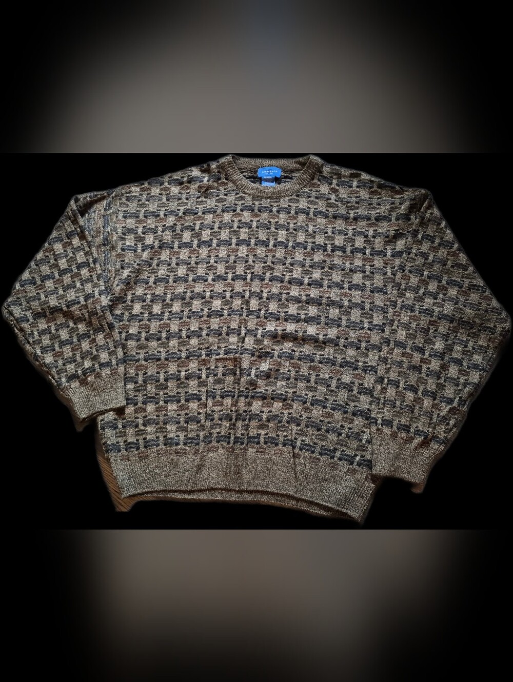 Tommy Bahama Men's Brown Patterned Crewneck Sweater